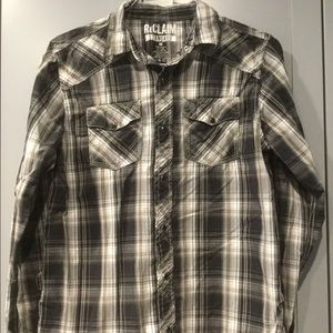 ReClaim Snap Black Plaid Shirt